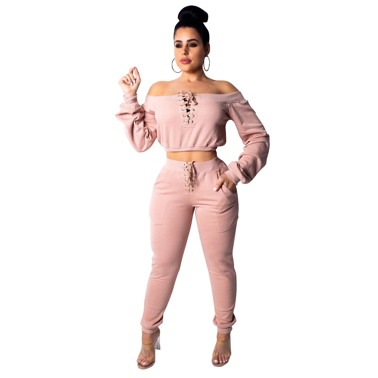 Tracksuit for Women Two Piece Set Long Sleeve Hoody Pants 2 Piece Set for Female Winter Two Pieces Sets Women'S Suits